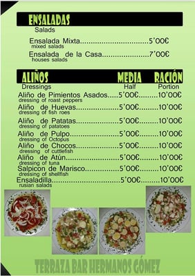 Menu photo 5 Hermanos Gomez Jardines Seville, SE