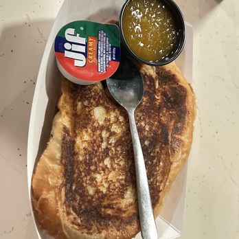 Al the Wop's - Fresh bread, toasted, with peanut butter and homemade pineapple apricot jam - American Near Me - Walnut Grove, California