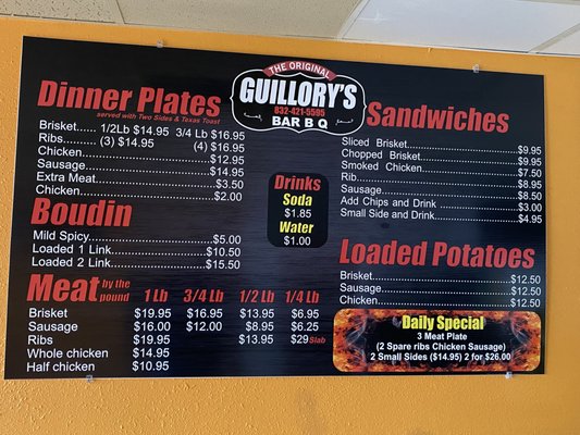 Menu photo 1 Guillory’s Barbeque Houston, TX