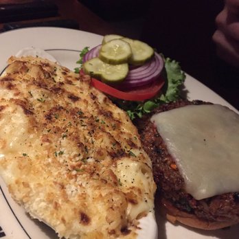 J. Alexander's - Homemade veggie burger with the not so ordinary Mac and cheese - New American Near Me - Jacksonville, Florida