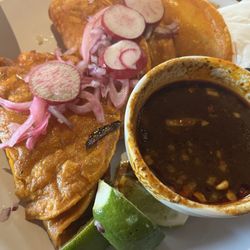 Los Rancheros - Birria tacos with consome meat broth