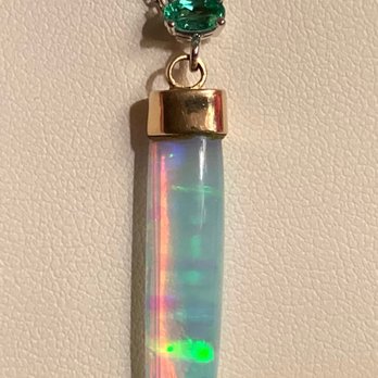 Stuart Benjamin - Opal spike pendant with additional bail with Paraiba tourmaline - Jewelry Near Me - San Diego, California