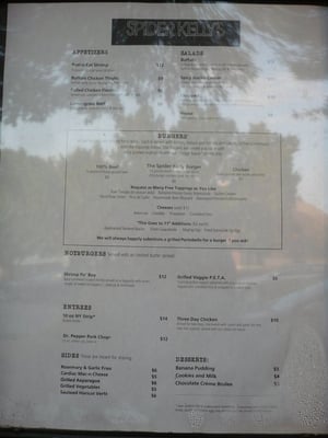 Menu photo 8 Spider Kelly's Arlington, VA