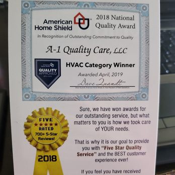 A-1 Quality Care - They definitely award worthy. - Heating & Air Conditioning/HVAC Near Me - Henderson, Nevada