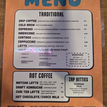 Zap Cat Espresso Bar - Menu 2 - Coffee & Tea Near Me - Atlantic Beach, Florida Zap Cat Espresso Bar - Menu 2 - Coffee & Tea Near Me - Atlantic Beach, Florida