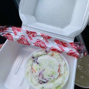 Raising Cane's Chicken Fingers - Added an extra cole slaw. Came with an unnecessary box and utensils...why? - Fast Food Near Me - Pflugerville, Texas Raising Cane's Chicken Fingers - Added an extra cole slaw. Came with an unnecessary box and utensils...why? - Fast Food Near Me - Pflugerville, Texas