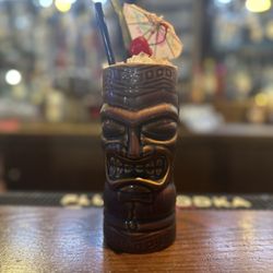 Chalet Basque Restaurant - Painkiller: light rum, dark rum, orange juice, pineapple juice, coconut cream, cinnamon on top