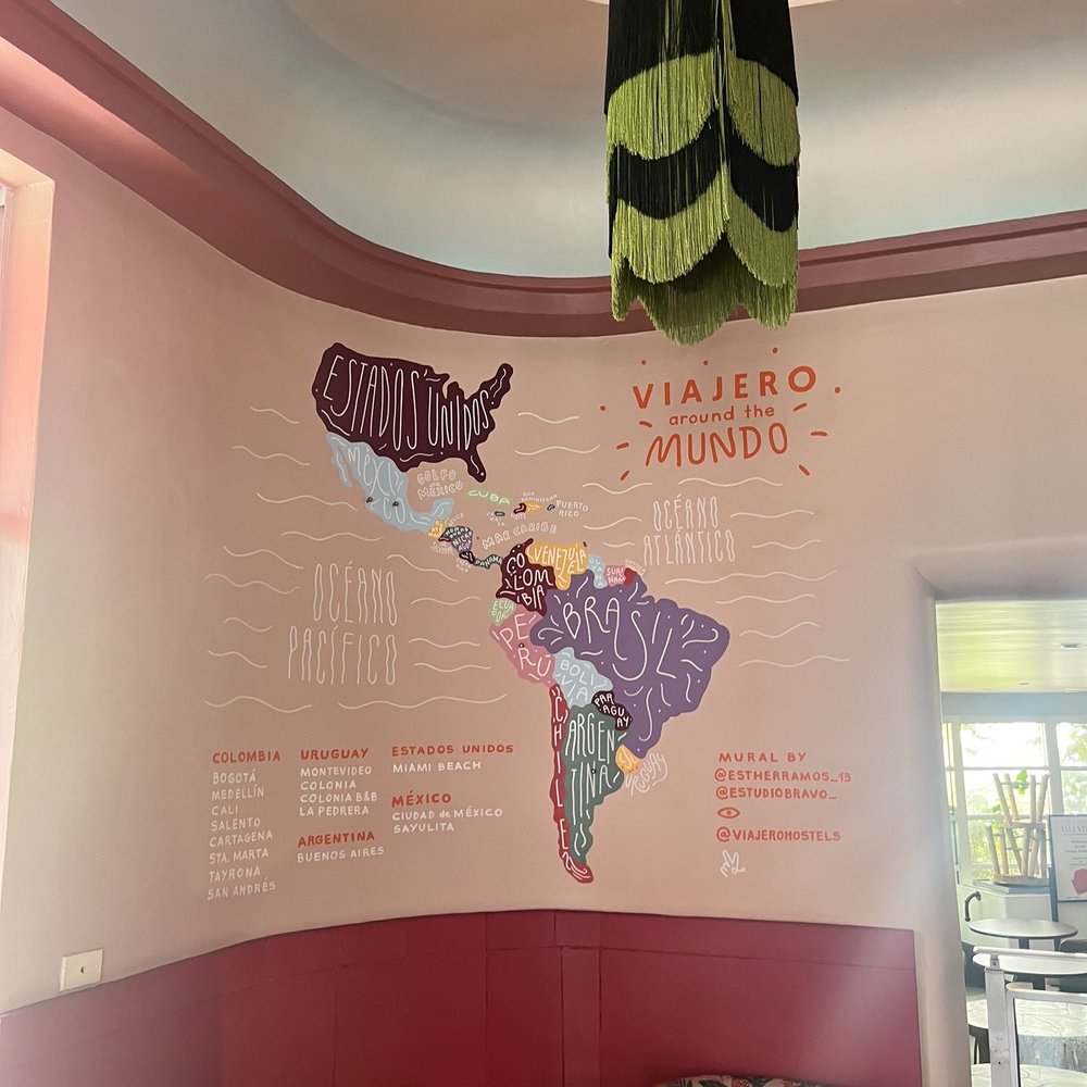 Viajero Hostels - Lobby mural - other locations throughout the Americas - Hostels Near Me - Miami Beach, Florida Viajero Hostels - Lobby mural - other locations throughout the Americas - Hostels Near Me - Miami Beach, Florida