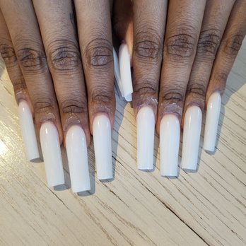 Marshalls Nails & Spa - This is how their finished product looks (see all the glue... wth....)... - Nail Salons Near Me - Hoffman Estates, Illinois