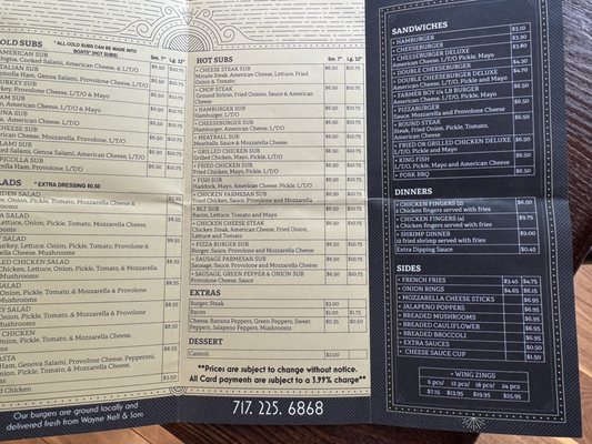 Menu photo 1 Jim & Nenas Spring Grove, PA