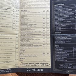 Jim & Nenas - Back side of the menu