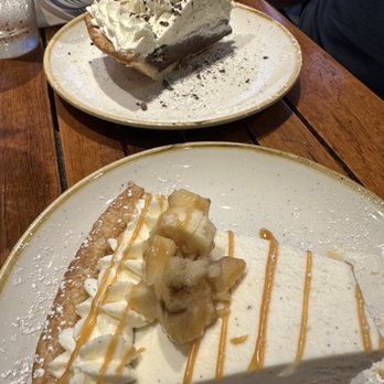 Monkeypod Kitchen by Merriman - Banana cream pie made from local apple bananas + chocolate pie - New American Near Me - Kihei, Hawaii Monkeypod Kitchen by Merriman - Banana cream pie made from local apple bananas + chocolate pie - New American Near Me - Kihei, Hawaii