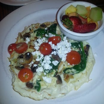Mimi's Cafe - Egg white omelette with spinach, onion, tomato,  and goats cheese.  Well done, as requested.  Delicious. - Breakfast & Brunch Near Me - Henderson, Nevada