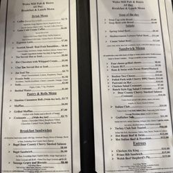 Wales Mill Pub & Bistro - Menu