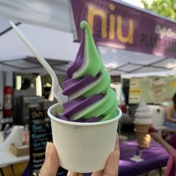 Niu Soft Serve - small ube & pandan swirl ($3) - Desserts Near Me - Honolulu, Hawaii Niu Soft Serve - small ube & pandan swirl ($3) - Desserts Near Me - Honolulu, Hawaii