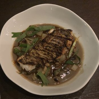 Vernick Fish - the grilled black sea bass: the ramen broth surrounding that sea bass, I could've drank with a straw - Seafood Near Me - Philadelphia, Pennsylvania
