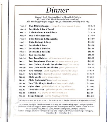 Menu photo 3 El Azteca Mexican Restaurant Ukiah, CA