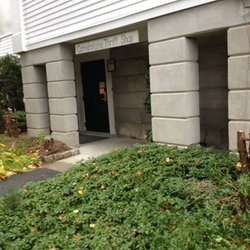 Cornerstone Thrift Shop - Our main entrance, 12 Concord Road, with a large parking lot adjacent to the building.