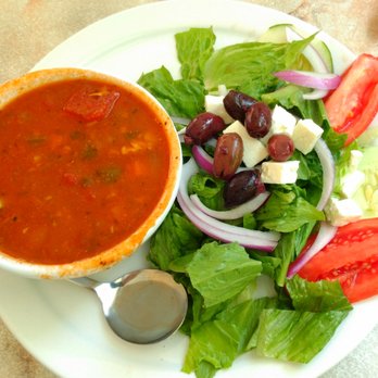 Key Largo Conch House - Greek salad and conch chowder.  ("Pick Two" for $10.95, plus $2 for Greek salad) - Seafood Near Me - Key Largo, Florida