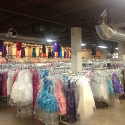 Rows of colorful flower girl dresses!
