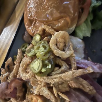 Twisted Root Burger - The Western and some Onion Strings - Burgers Near Me - Waco, Texas Twisted Root Burger - The Western and some Onion Strings - Burgers Near Me - Waco, Texas
