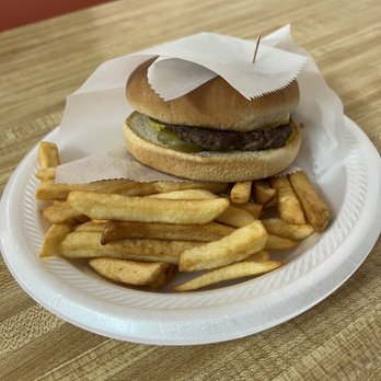 Rogers Malt Shoppe - Burger with Pickles & Mustard only. - Ice Cream & Frozen Yogurt Near Me - Dickinson, Texas Rogers Malt Shoppe - Burger with Pickles & Mustard only. - Ice Cream & Frozen Yogurt Near Me - Dickinson, Texas