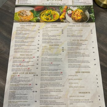 Charm Thai and Sushi - Front of menu - Thai Near Me - Windermere, Florida Charm Thai and Sushi - Front of menu - Thai Near Me - Windermere, Florida