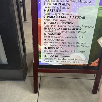 La Michoacana Prime - Juice Menu in Spanish - Desserts Near Me - Stockton, California