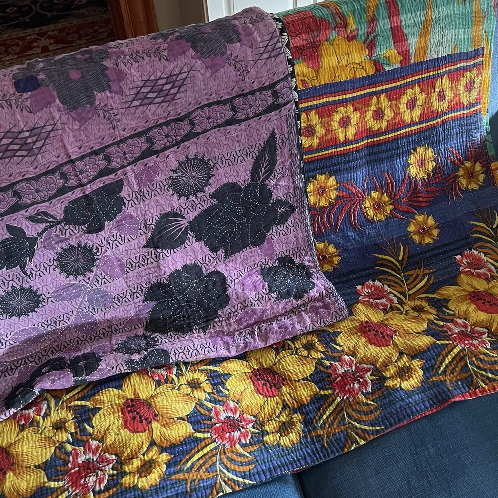 Ten Thousand Villages - The sari throw--the purple is the back side - Home Decor Near Me - Burlington, Vermont Ten Thousand Villages - The sari throw--the purple is the back side - Home Decor Near Me - Burlington, Vermont