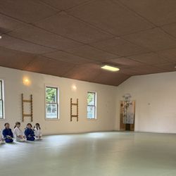 Getting ready to bow (zarei) at the beginning of PeeWee Judo class.