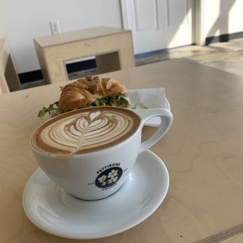 Pettibone Coffee - Egg and Bacon Croissant & Whiskey Carmel Latte - Coffee Roasteries Near Me - Dayton, Ohio