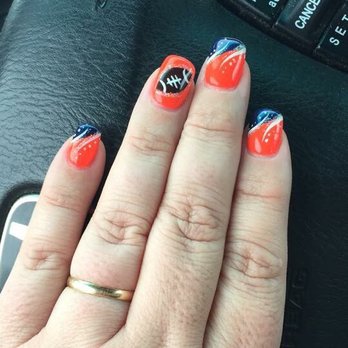 Star Forever Nails - Broncos Super Bowl 50 (acrylic) by Lisa - Nail Salons Near Me - Aurora, Colorado Star Forever Nails - Broncos Super Bowl 50 (acrylic) by Lisa - Nail Salons Near Me - Aurora, Colorado