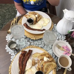 Enjoying our lovely breakfast.
