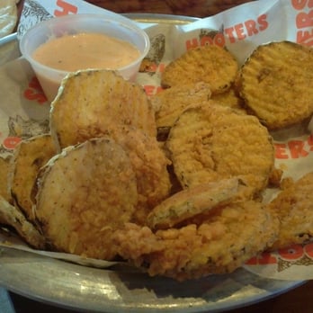 Hooters - Deep Fried Pickles with dipping sauce - Sports Bars Near Me - Florence, Kentucky Hooters - Deep Fried Pickles with dipping sauce - Sports Bars Near Me - Florence, Kentucky