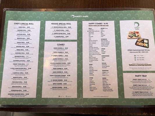 Menu photo 2 Naruto Sushi Vancouver, BC