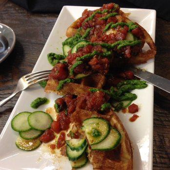 Moto Coffee Machine - Spicy Tuna Tartare waffles - delicious! - Coffee & Tea Near Me - Hudson, New York Moto Coffee Machine - Spicy Tuna Tartare waffles - delicious! - Coffee & Tea Near Me - Hudson, New York