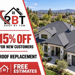 Roof by Tom - New roof installation, re-roofing, residential/commercial roofing, shingle, tile, flat roof. Contact us TODAY! New customers receive 15% off