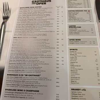 Plachuttas Gasthaus zur Oper - Drink menu. - Austrian Near Me - Vienna, 9 Plachuttas Gasthaus zur Oper - Drink menu. - Austrian Near Me - Vienna, 9