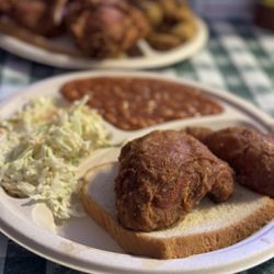 Gus's World Famous Fried Chicken - 2-piece dark combo with beans and coleslaw