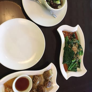 David's Dumpling & Noodle Bar - Stuffed eggplant with shrimp, Chinese broccoli in oyster sauce, and Half-fried dumplings - Chinese Near Me - Raleigh, North Carolina David's Dumpling & Noodle Bar - Stuffed eggplant with shrimp, Chinese broccoli in oyster sauce, and Half-fried dumplings - Chinese Near Me - Raleigh, North Carolina