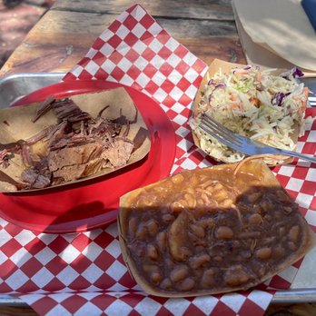 Bobby D's BBQ - 1/2lb Brisket, slaw & beans. - Barbeque Near Me - Jerome, Arizona