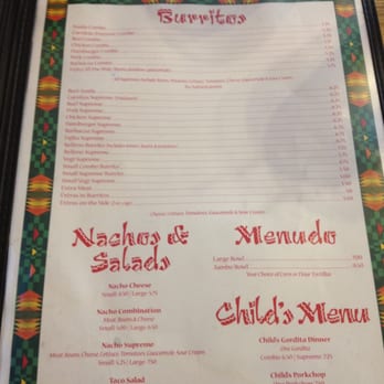 Severiana Sevi's Burritos - Right side of menu - Mexican Near Me - Wichita Falls, Texas