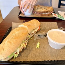 Joey's Sandwich Shop - Italian Sub and potato salad. Rueben in background