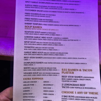 K Pop Ramen - Menu - Ramen Near Me - Dallas, Texas K Pop Ramen - Menu - Ramen Near Me - Dallas, Texas