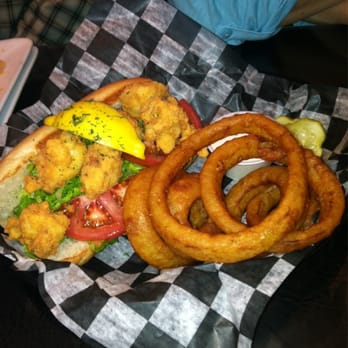 HogsHead Cafe - Lobster po' boy w/ onion rings - Barbeque Near Me - Richmond, Virginia HogsHead Cafe - Lobster po' boy w/ onion rings - Barbeque Near Me - Richmond, Virginia