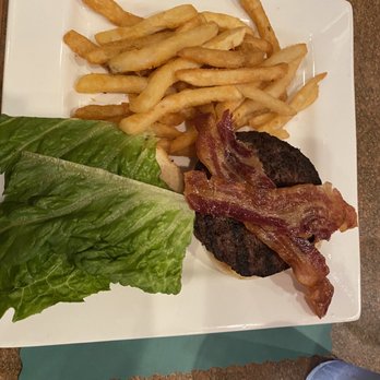 Rusch's Bar & Grill - Burger w/ lettuce and bacon and fries - American Near Me - Hamilton, New York Rusch's Bar & Grill - Burger w/ lettuce and bacon and fries - American Near Me - Hamilton, New York
