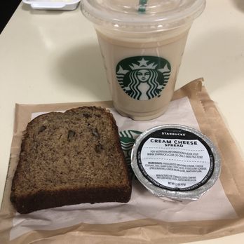 Starbucks - Grande iced chai tea latte (light on the ice) w/ banana nut bread & a side of cream cheese spread - Coffee & Tea Near Me - Chandler, Arizona Starbucks - Grande iced chai tea latte (light on the ice) w/ banana nut bread & a side of cream cheese spread - Coffee & Tea Near Me - Chandler, Arizona