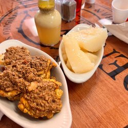 Denny's Latin Cafe - Stuffed tostones & yuca