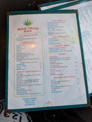 Menu photo 8 Mas Taco Bar Sacramento, CA Menu photo 8 Mas Taco Bar Sacramento, CA