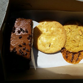 Poul's Bakery - Picking up some treats!  Double chocolate cake!  PB cookie, florentine, & white chocolate macadamia cookies! - Bakeries Near Me - Costa Mesa, California